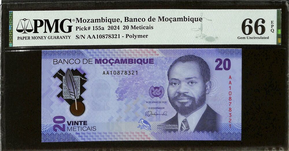 Mozambique - 20 Meticais 2024 - Pick # 155a - PMG 66 EPQ