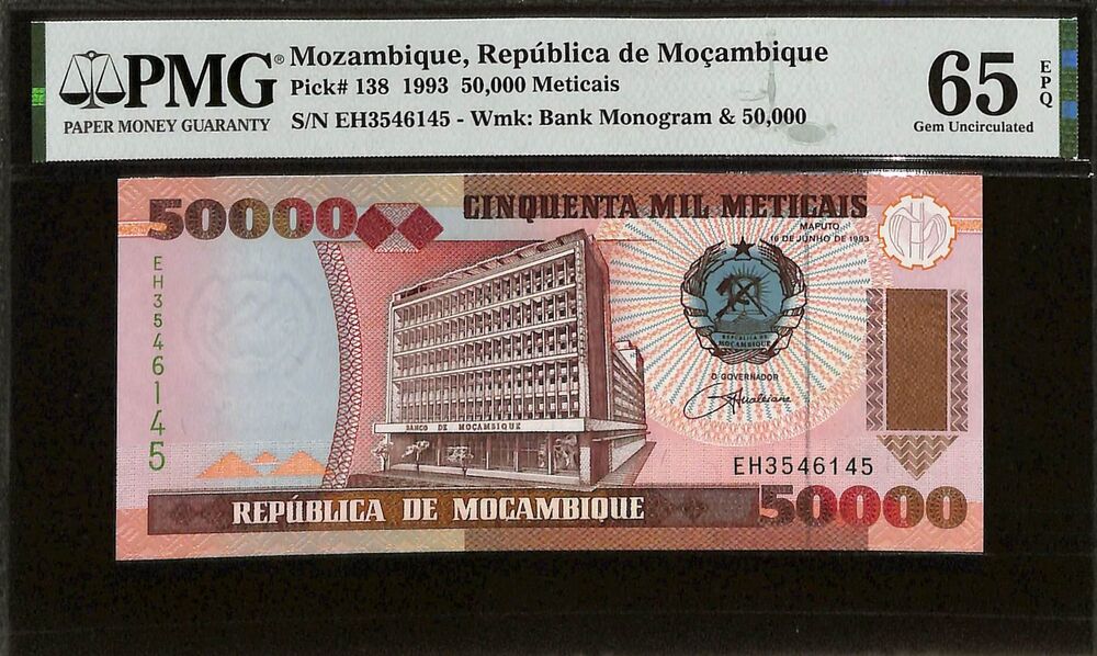 Mozambique - 50.000 Meticais 1993 - Pick # 138 - PMG 65 EPQ