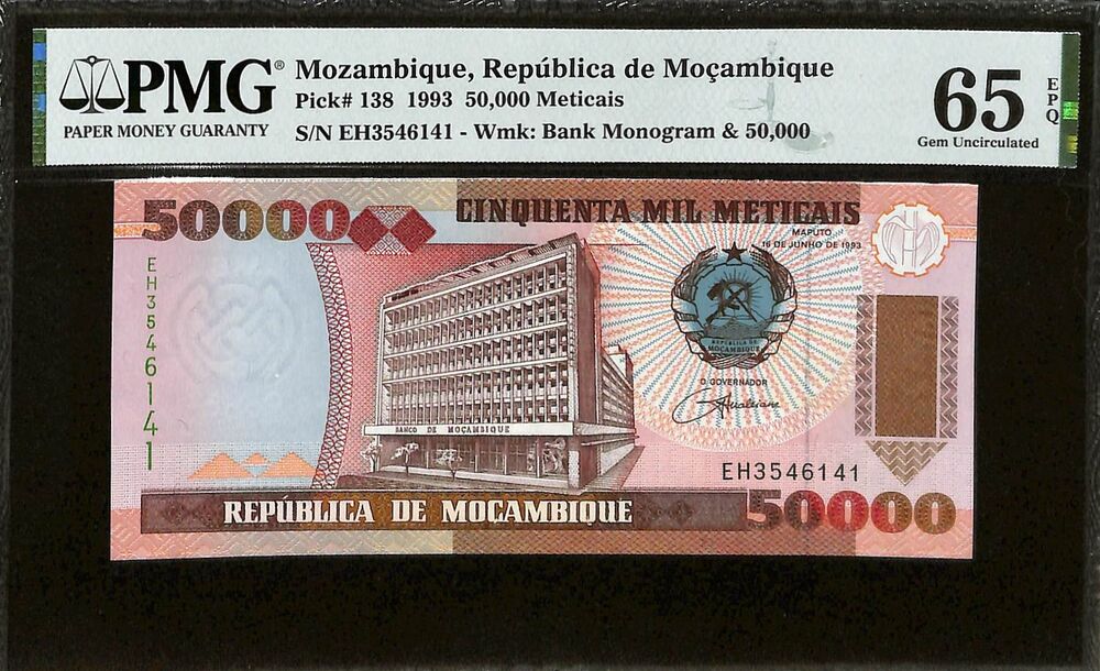 Mozambique - 50.000 Meticais 1993 - Pick # 138 - PMG 65 EPQ