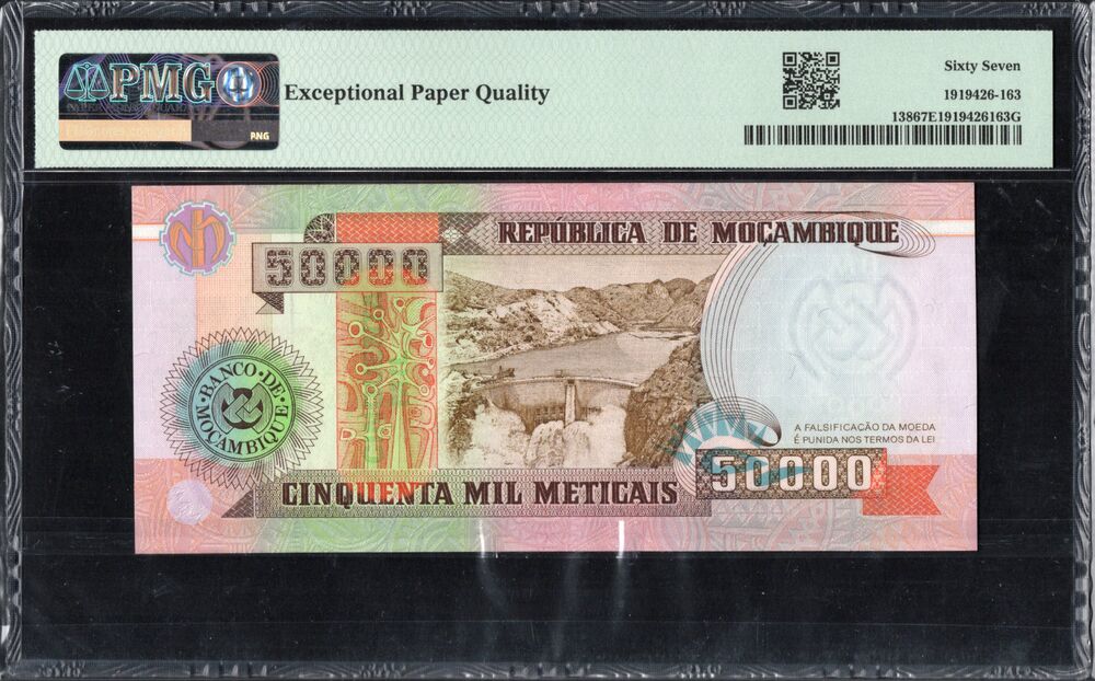 Mozambique - 50.000 Meticais 1993 - Pick # 138 - PMG 67 EPQ