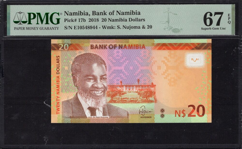 Namibia - 20 Namibia Dollars 2018 - Pick # 17b - PMG 67 EPQ