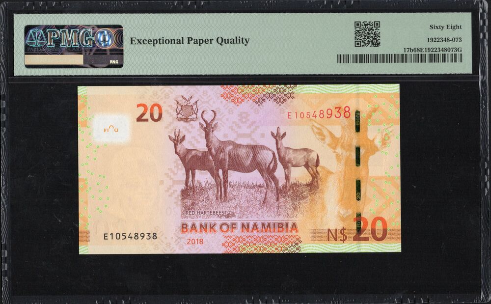 Namibia - 20 Namibia Dollars 2018 - Pick # 17b - PMG 68 EPQ