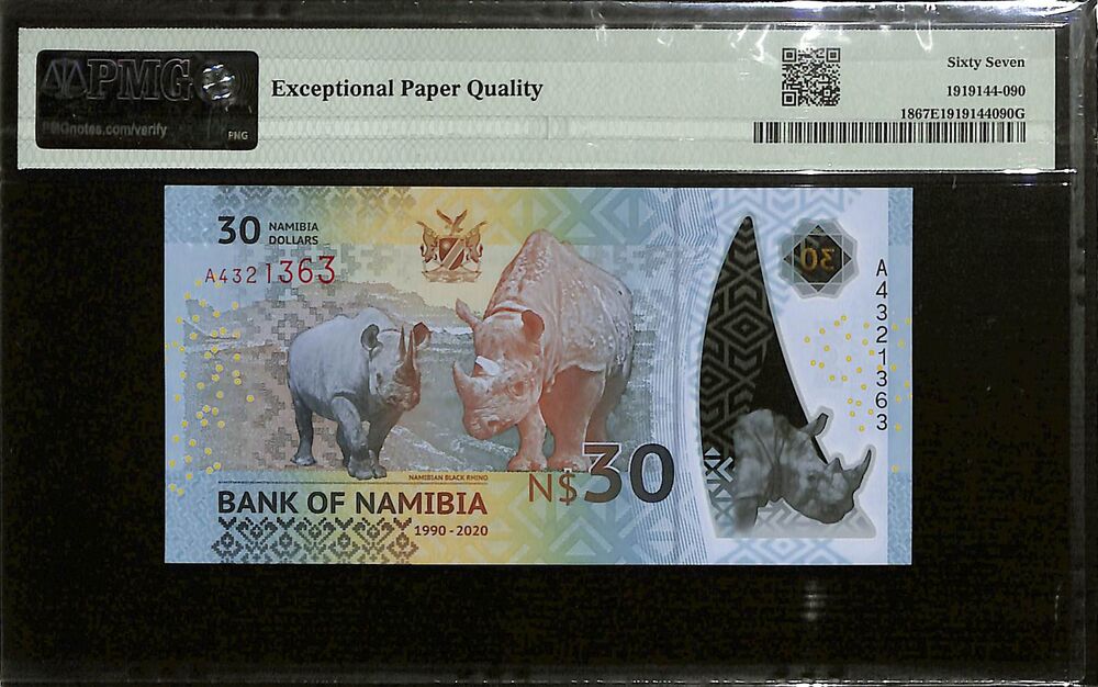 Namibia - 30 Namibia Dollars 2020 - Pick # 18 - COMMEMORATIVE - PMG 67 EPQ