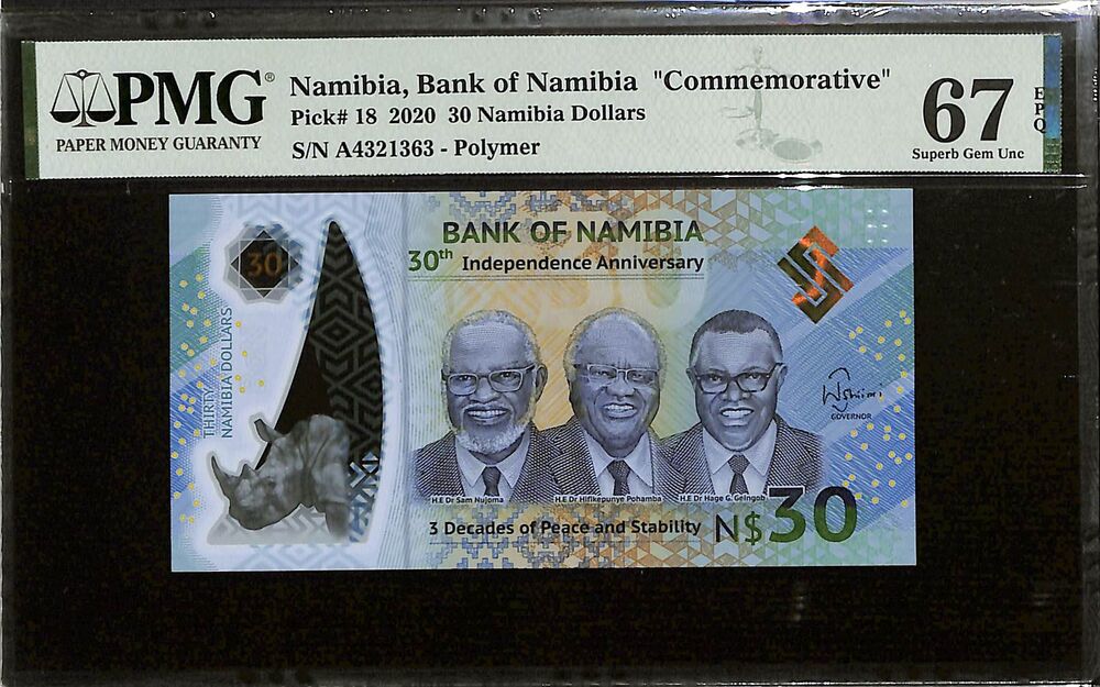 Namibia - 30 Namibia Dollars 2020 - Pick # 18 - COMMEMORATIVE - PMG 67 EPQ