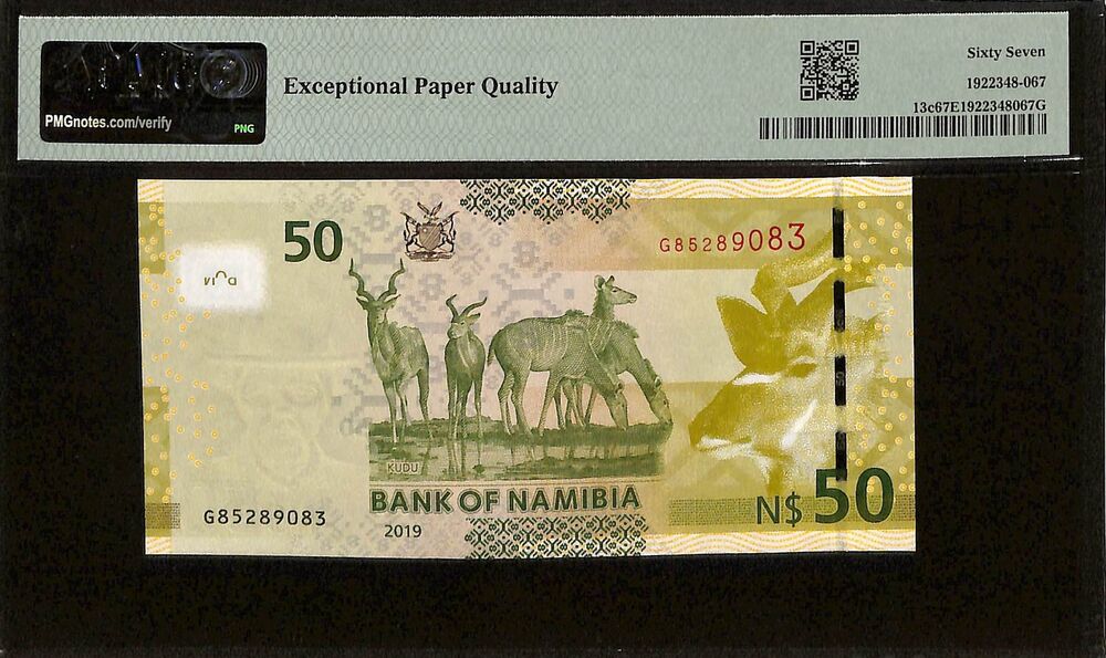 Namibia - 50 Namibia Dollars 2019 - Pick # 13c - PMG 67 EPQ