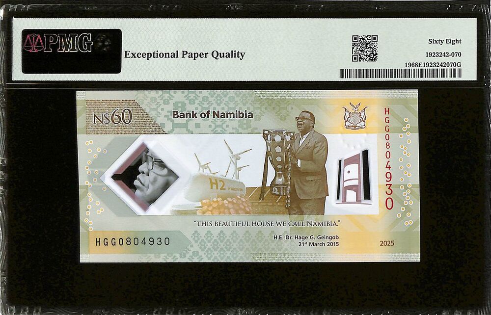 Namibia - 60 Dollars 2025 - Pick # 19 - COMMEMORATIVE - PMG 68 EPQ