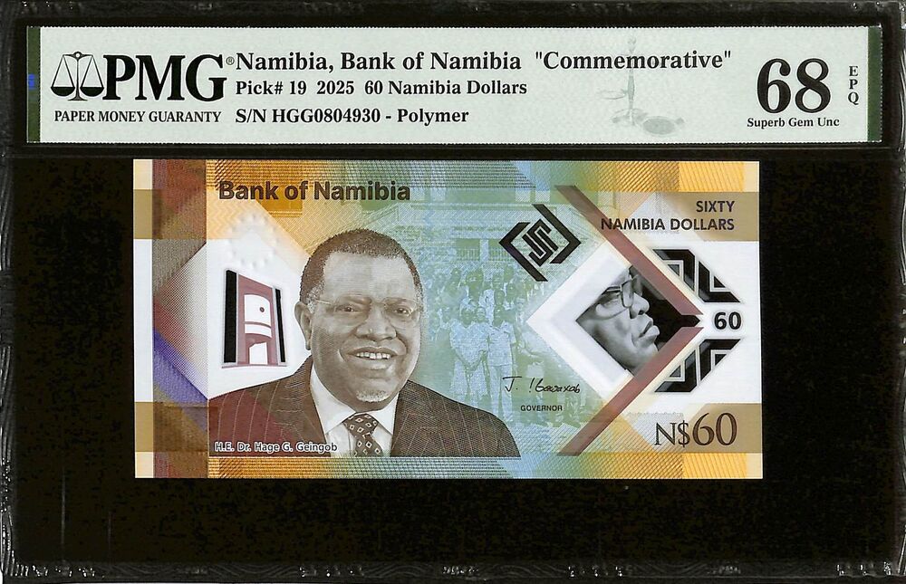 Namibia - 60 Dollars 2025 - Pick # 19 - COMMEMORATIVE - PMG 68 EPQ