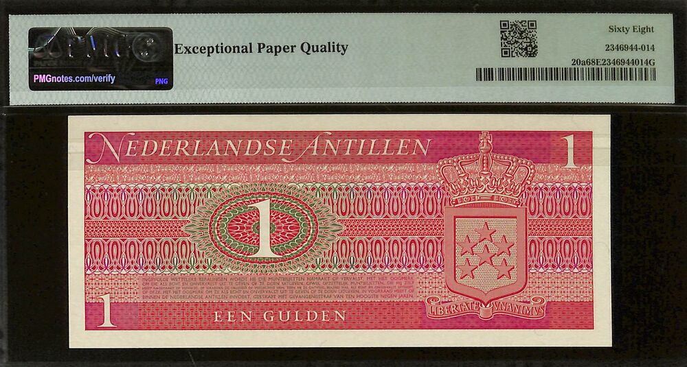 Netherlands Antilles - 1 Gulden 1970 - Pick # 20a - PMG 68 EPQ