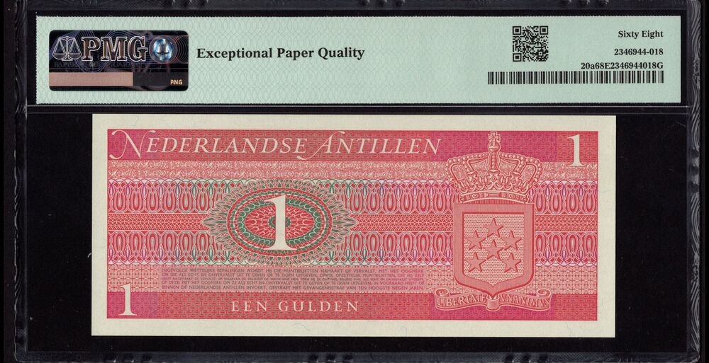 Netherlands Antilles - 1 Gulden 1970 - Pick # 20a - PMG 68 EPQ