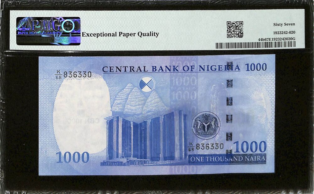 Nigeria - 1000 Naira 2023 - Pick # 44b - PMG 67 EPQ