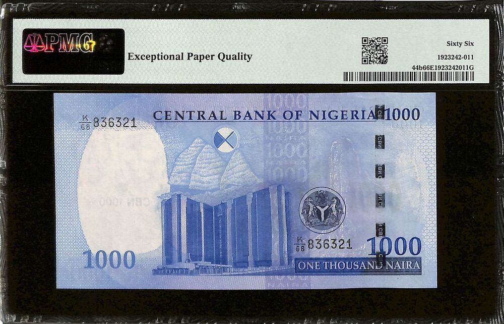 Nigeria - 1000 Naira 2023 - Pick # 44b - PMG 66 EPQ