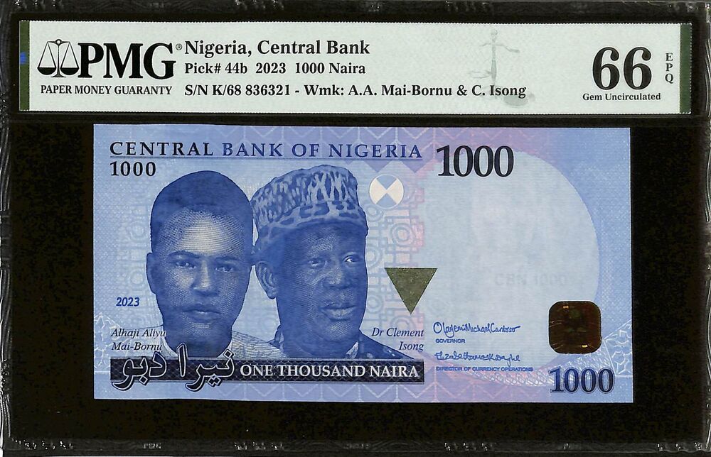 Nigeria - 1000 Naira 2023 - Pick # 44b - PMG 66 EPQ