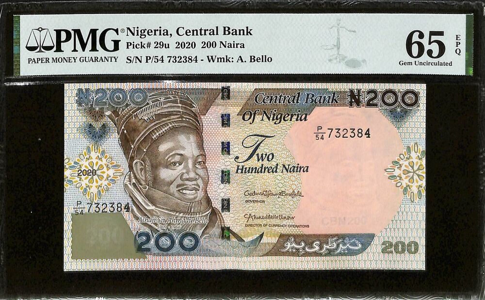 Nigeria - 200 Naira 2020 - Pick # 29u - PMG 65 EPQ