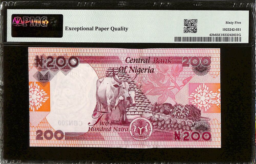 Nigeria - 200 Naira 2023 - Pick # 42b - PMG 65 EPQ