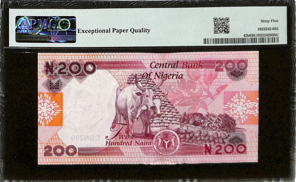 Nigeria - 200 Naira 2023 - Pick # 42b - PMG 65 EPQ
