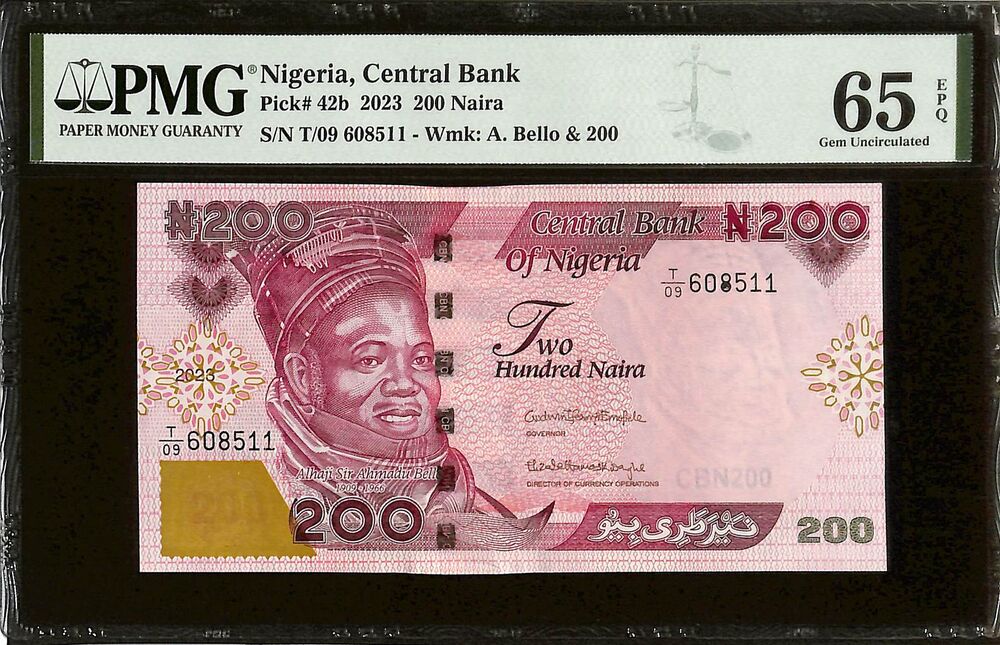 Nigeria - 200 Naira 2023 - Pick # 42b - PMG 65 EPQ