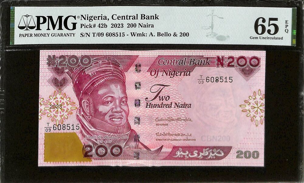 Nigeria - 200 Naira 2023 - Pick # 42b - PMG 65 EPQ