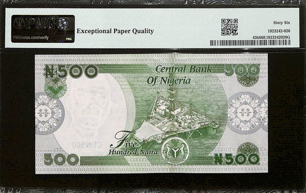Nigeria - 500 Naira 2023 - Pick # 43b - PMG 66 EPQ