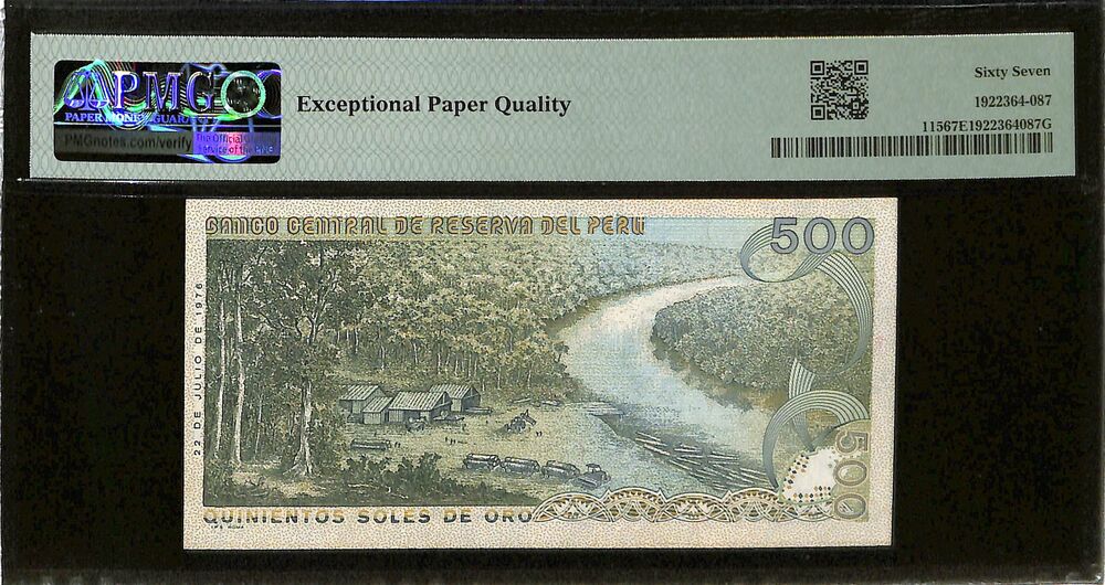 Peru - 500 Soles De Oro 1976 - Pick # 115 - PMG 67 EPQ