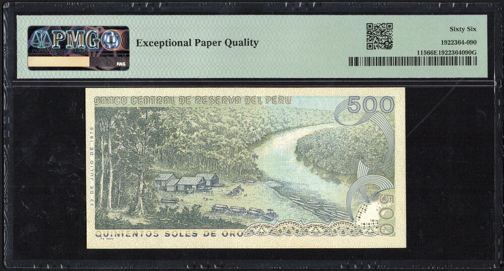 Peru - 500 Soles de Oro 1976 - Pick # 115 - PMG 66 EPQ