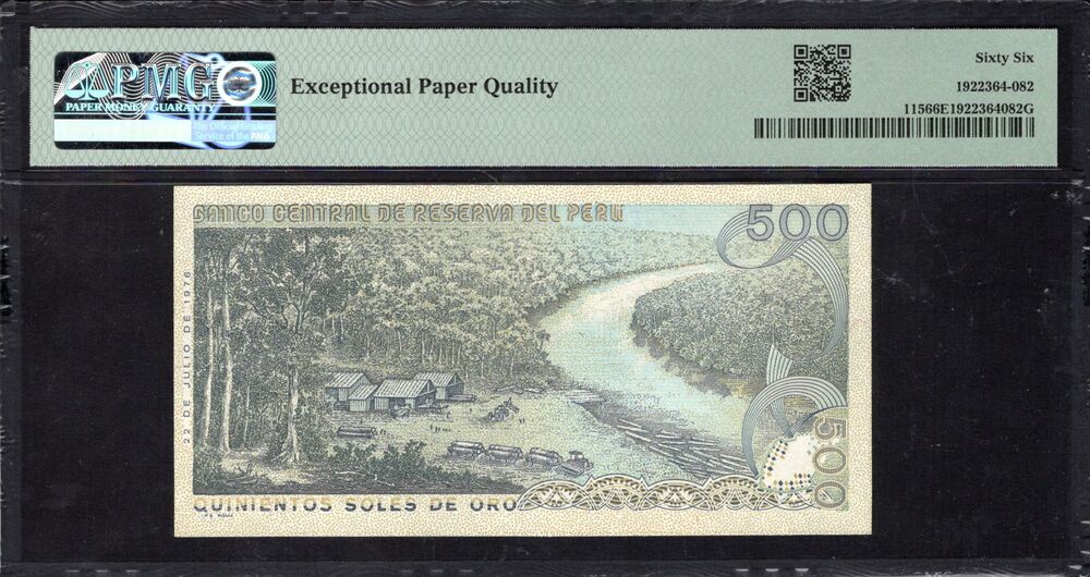 Peru - 500 Soles de Oro 1976 - Pick # 115 - PMG 66 EPQ