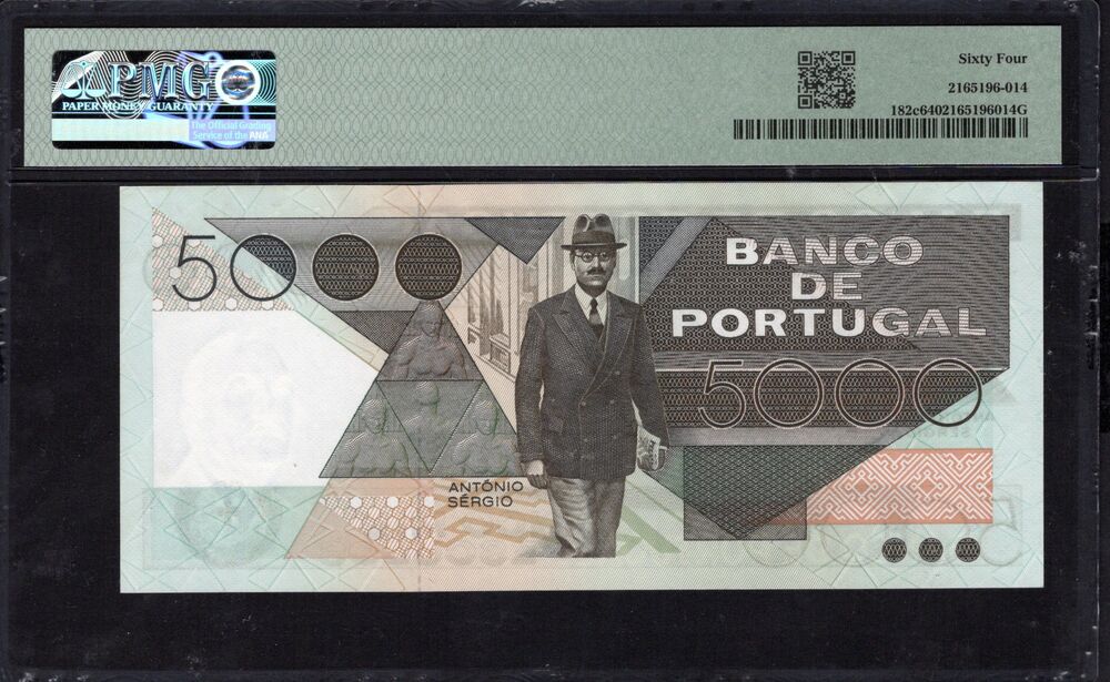 Portugal - 5000 Escusdos 1983 - Pick # 182c - PMG 64