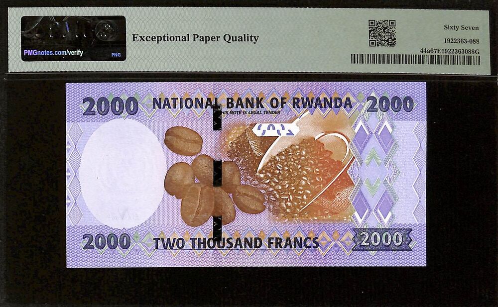 Rwanda - 2000 Francs 2024 - Pick # 44a - PMG 67 EPQ