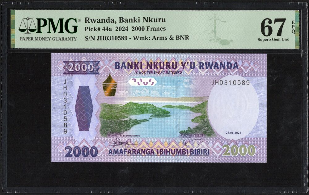 Rwanda - 2000 Francs 2024 - Pick # 44a - PMG 67 EPQ