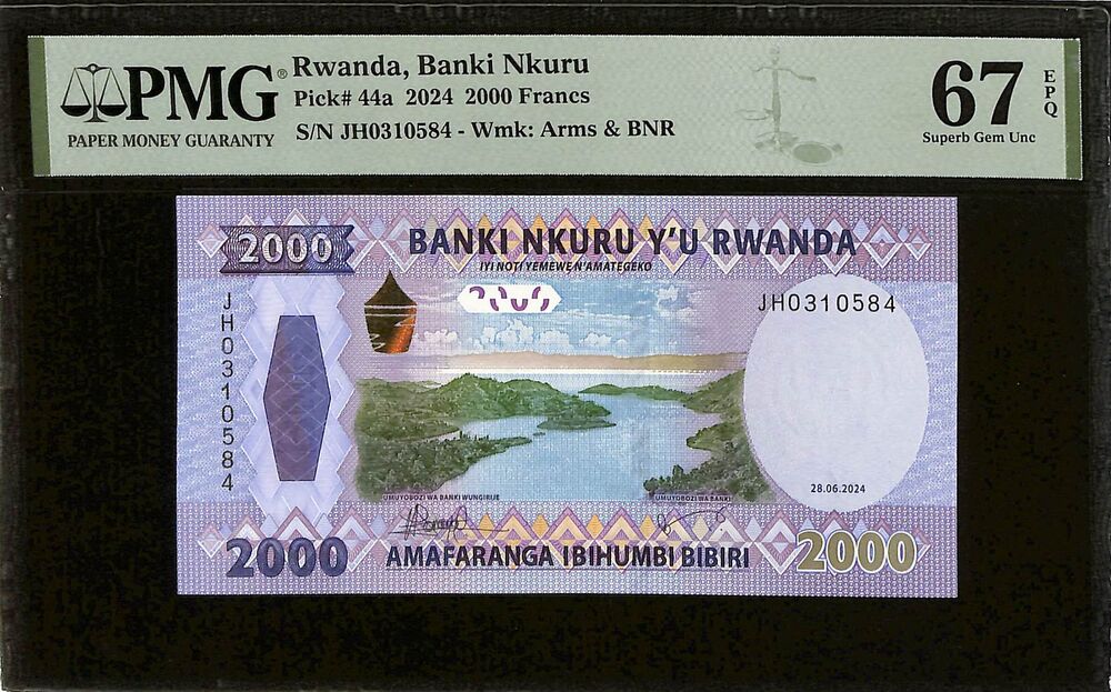 Rwanda - 2000 Francs 2024 - Pick # 44a - PMG 67 EPQ