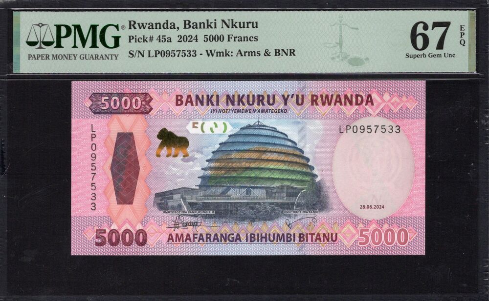 Rwanda - 5000 Francs 2024 - Pick # 45a - PMG 67 EPQ