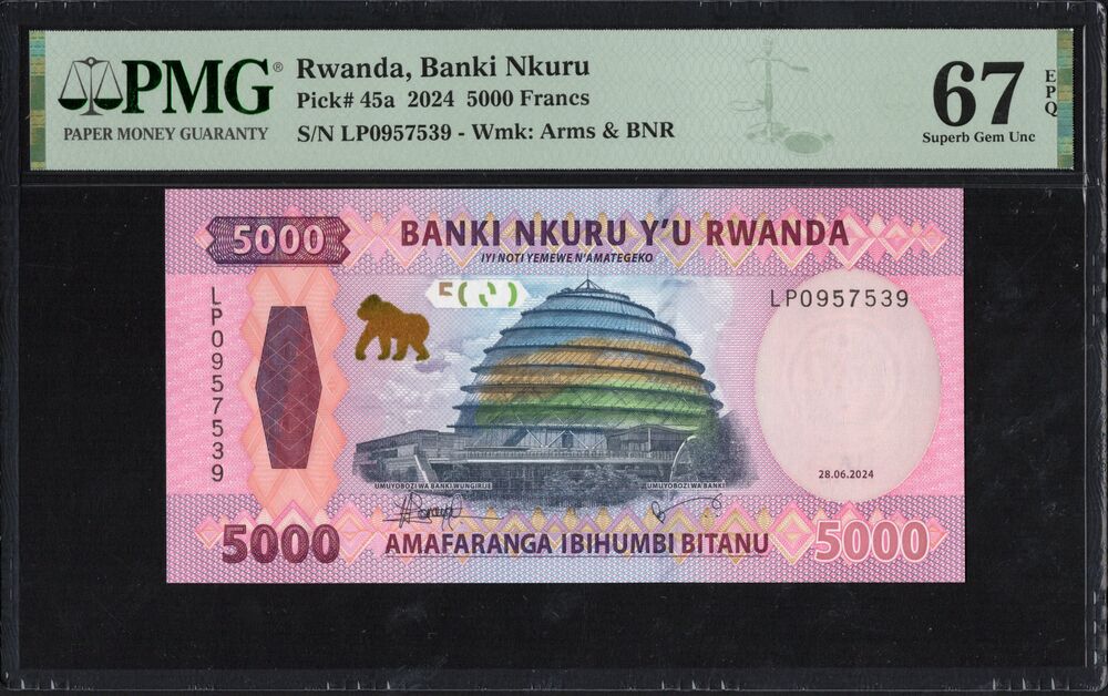 Rwanda - 5000 Francs 2024 - Pick # 45a - PMG 67 EPQ