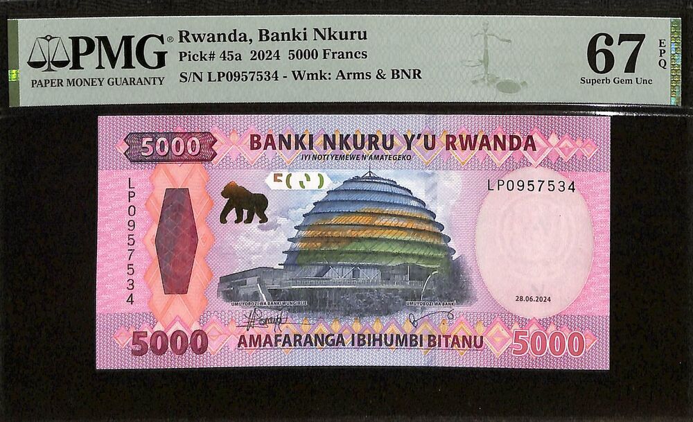 Rwanda - 5000 Francs 2024 - Pick # 45a - PMG 67 EPQ
