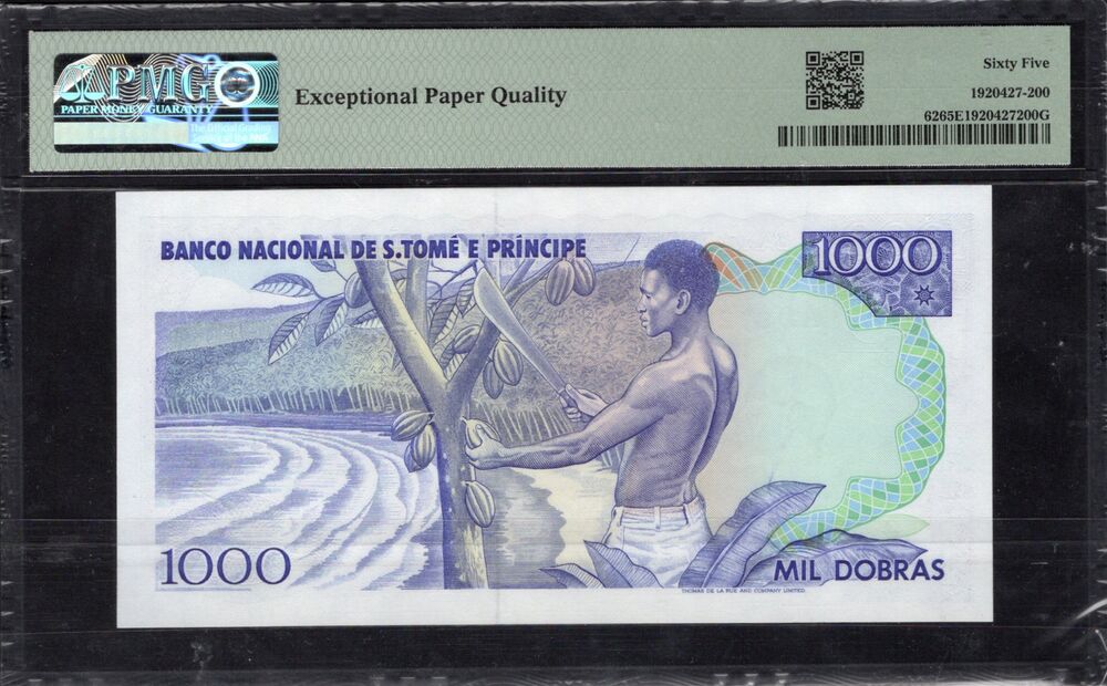 Saint Thomas And Prince - 1000 Dobras 1989 - Pick # 62 - PMG 65 EPQ