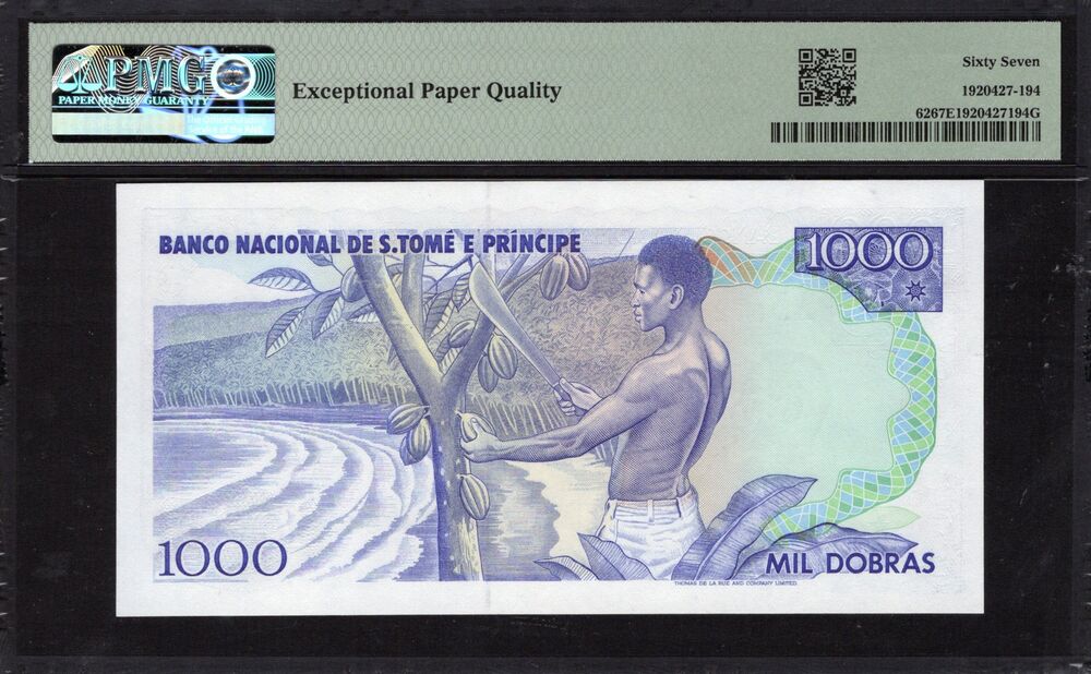 Saint Thomas And Prince - 1000 Dobras 1989 - Pick # 62 - PMG 67 EPQ