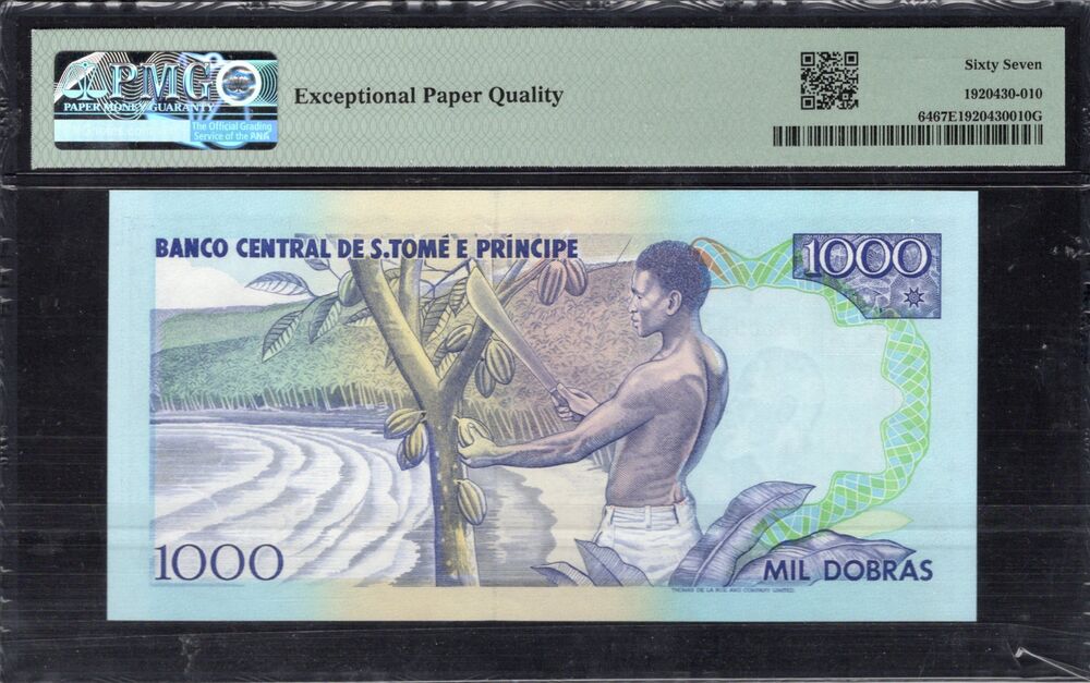 Saint Thomas And Prince - 1000 Dobras 1993 - Pick # 64 - PMG 67 EPQ