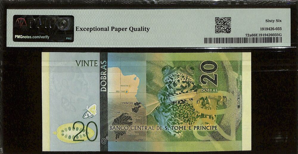 Saint Thomas And Prince - 20 Dobras 2016 - Pick # 72a - PMG 66 EPQ