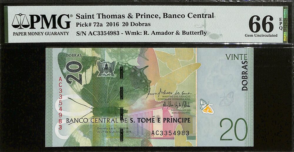 Saint Thomas And Prince - 20 Dobras 2016 - Pick # 72a - PMG 66 EPQ