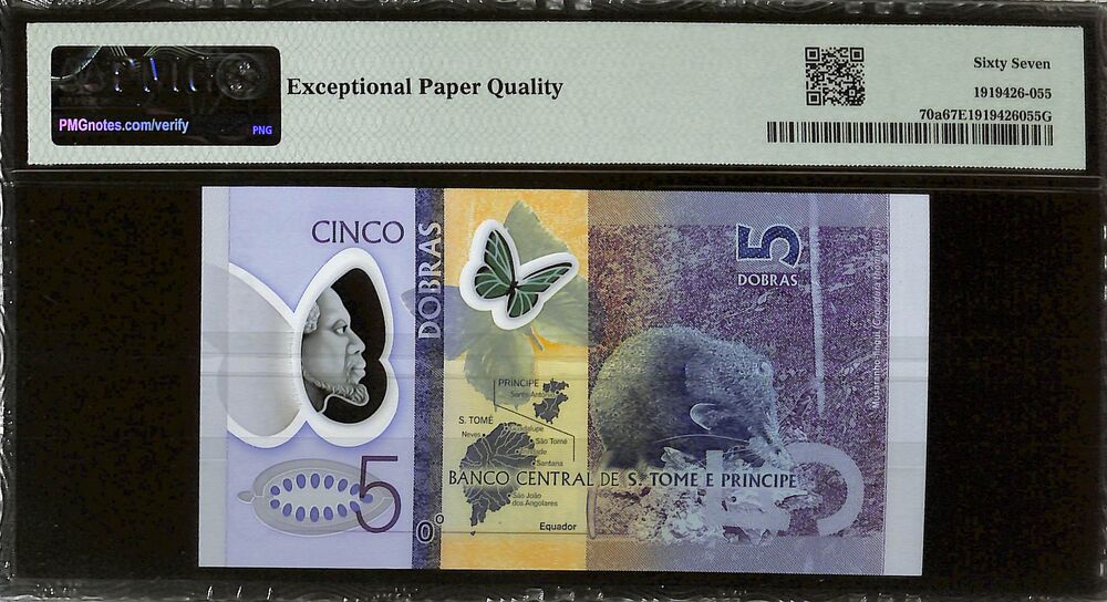 Saint Thomas And Prince - 5 Dobras 2016 - Pick # 70a - PMG 67 EPQ
