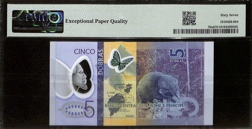 Saint Thomas And Prince - 5 Dobras 2016 - Pick # 70a - PMG 67 EPQ