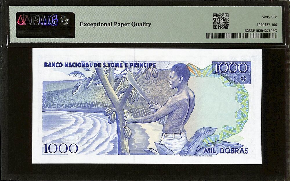 Saint Thomas & Prince - 1000 Dobras 1989 - Pick # 62 - PMG 66 EPQ