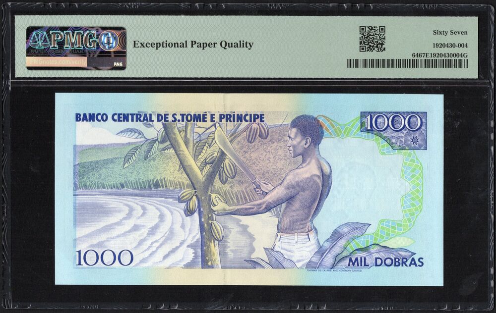 Saint Thomas & Prince - 1000 Dobras 1993 - Pick # 64 - PMG 67 EPQ