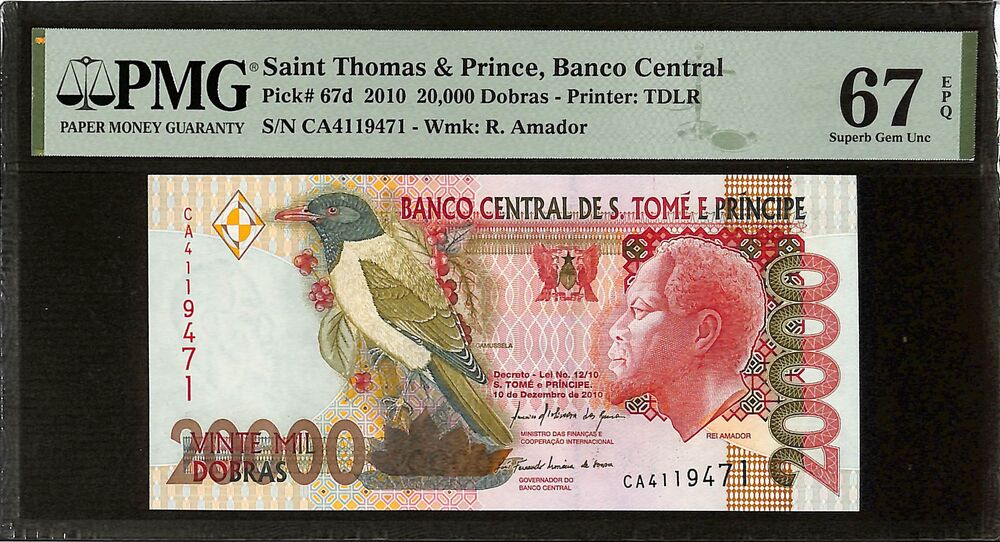 Saint Thomas & Prince - 20.000 Dobras 2010 - Pick # 67d - PMG 67 EPQ