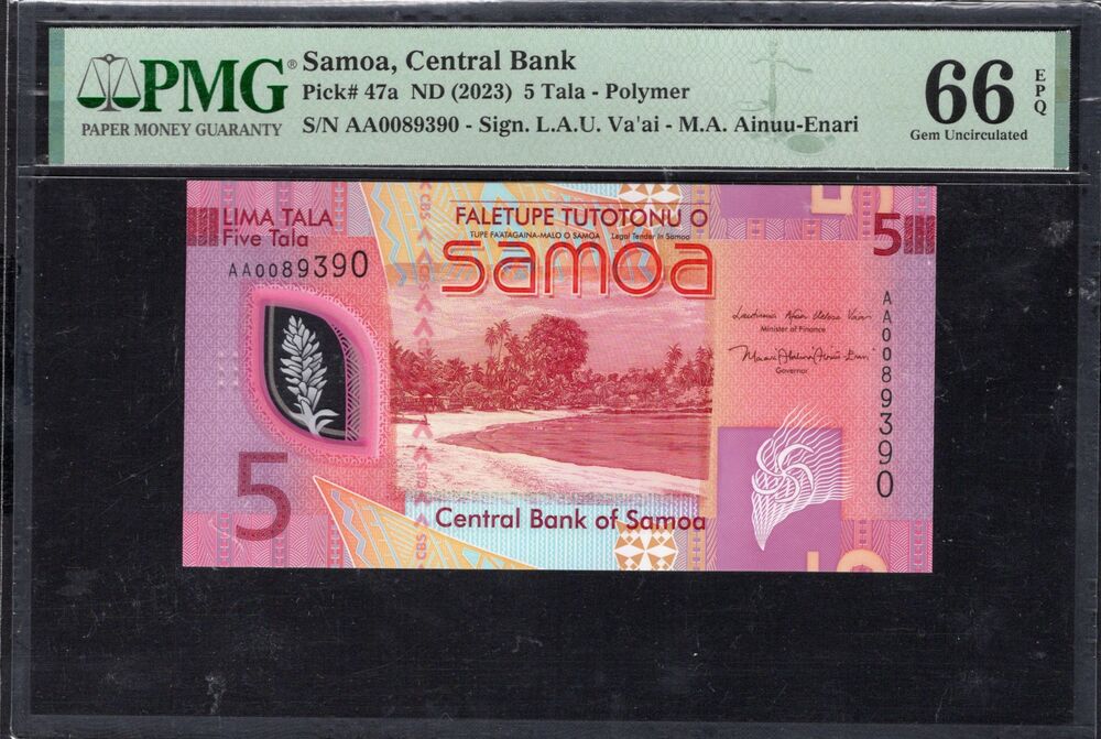 Samoa - 5 Tala ND (2023) - Pick # 47a - PMG 66 EPQ
