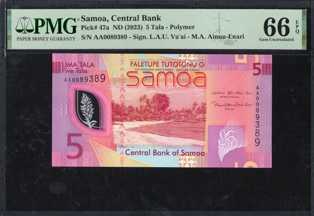 Samoa - 5 Tala ND (2023) - Pick # 47a - PMG 66 EPQ