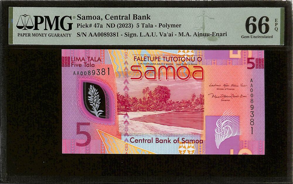 Samoa - 5 Tala ND (2023) - Pick # 47a - PMG 66 EPQ