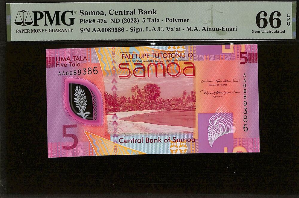 Samoa - 5 Tala ND (2023) - Pick # 47a - PMG 66 EPQ