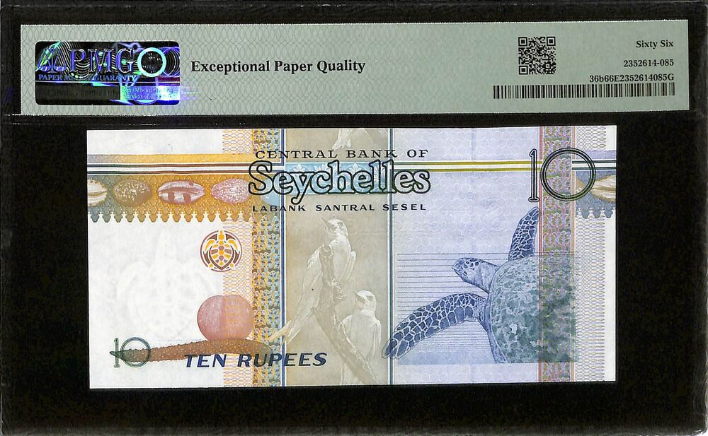 Seychelles - 10 Rupees ND (1998-2010) - Pick # 36b - PMG 66 EPQ