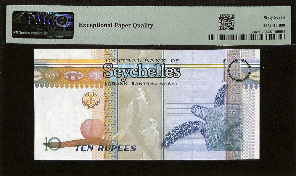 Seychelles - 10 Rupees ND (1998 - 2010) - Pick # 36b - PMG 67 EPQ