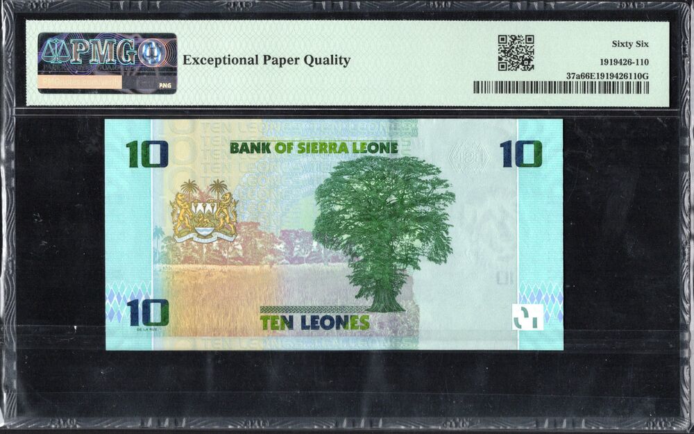 Sierra Leone - 10 Leones 2022 - Pick #37a - PMG 66 EPQ