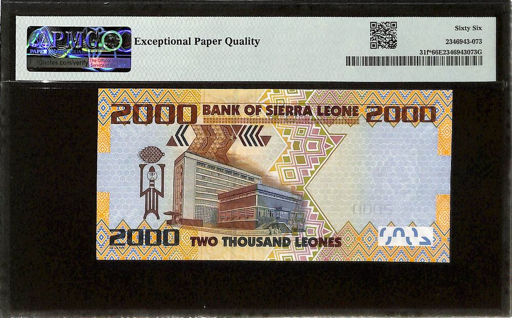 Sierra Leone - 2000 Leones 2021 - Pick # 31f - REPLACEMENT - PMG 66 EPQ
